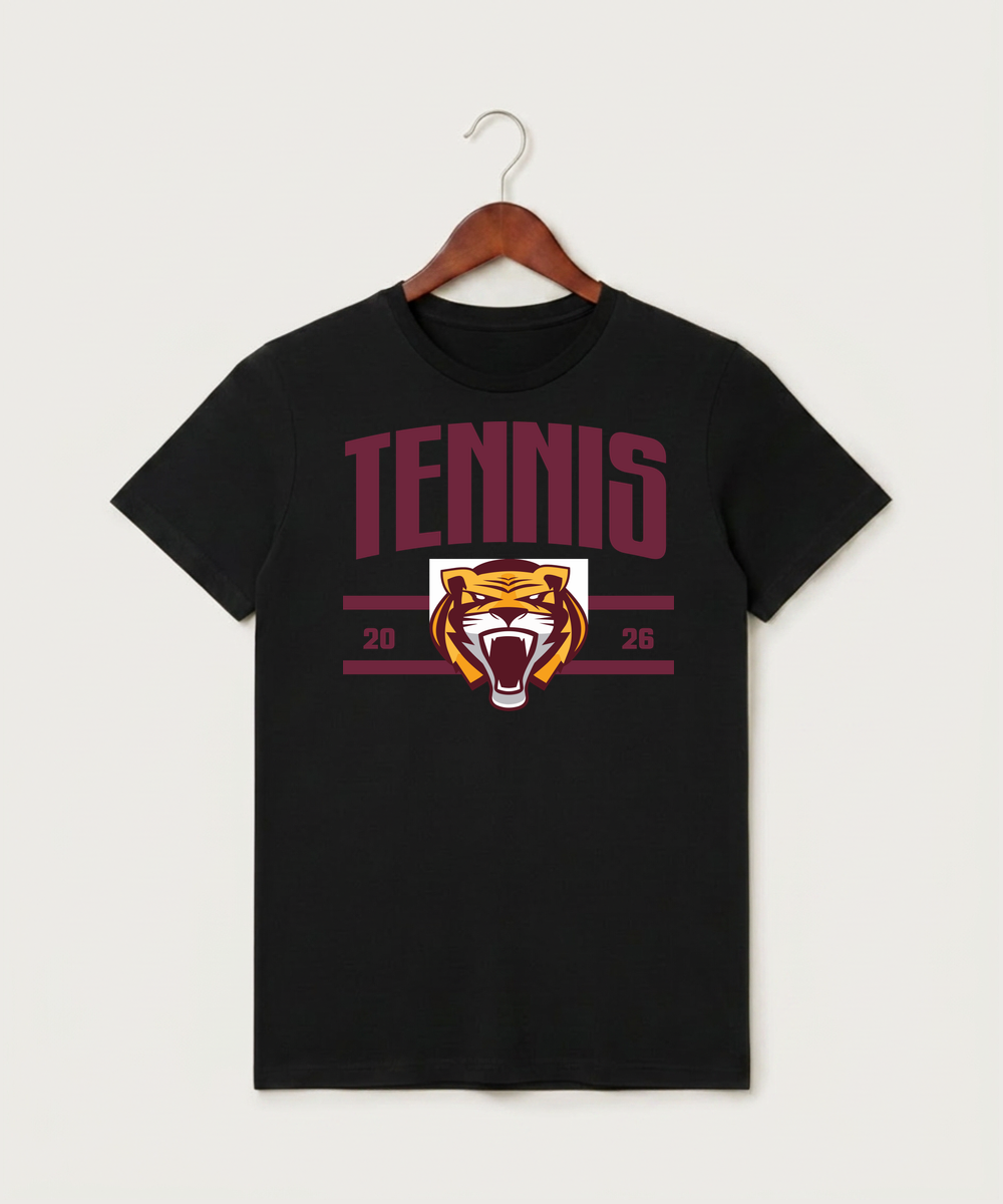 Stewartville High School Tennis (Coed) - Black T-Shirt - Full Front