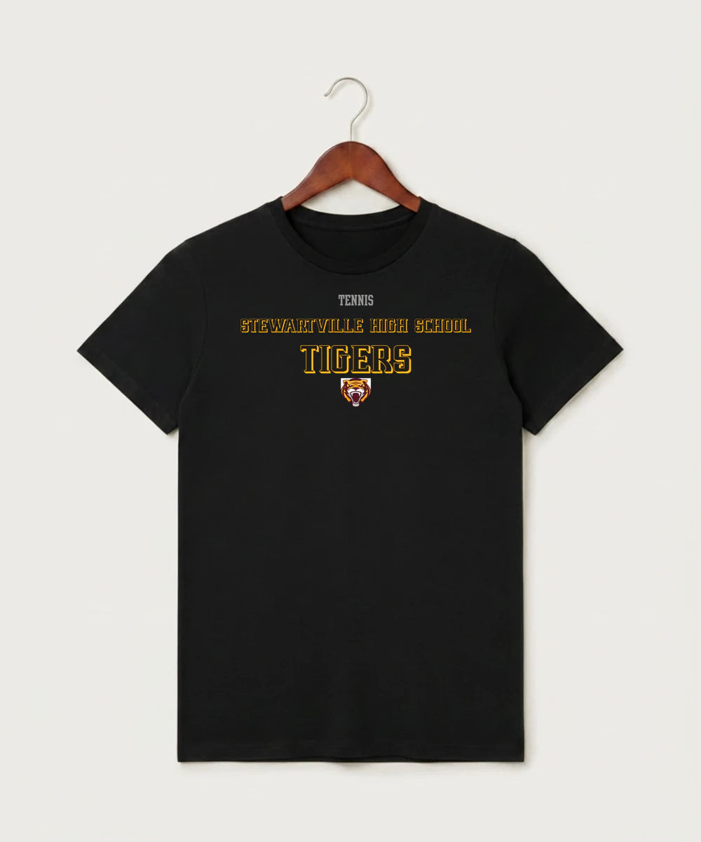 Stewartville High School Tennis (Coed) - Black T-Shirt - Full Front
