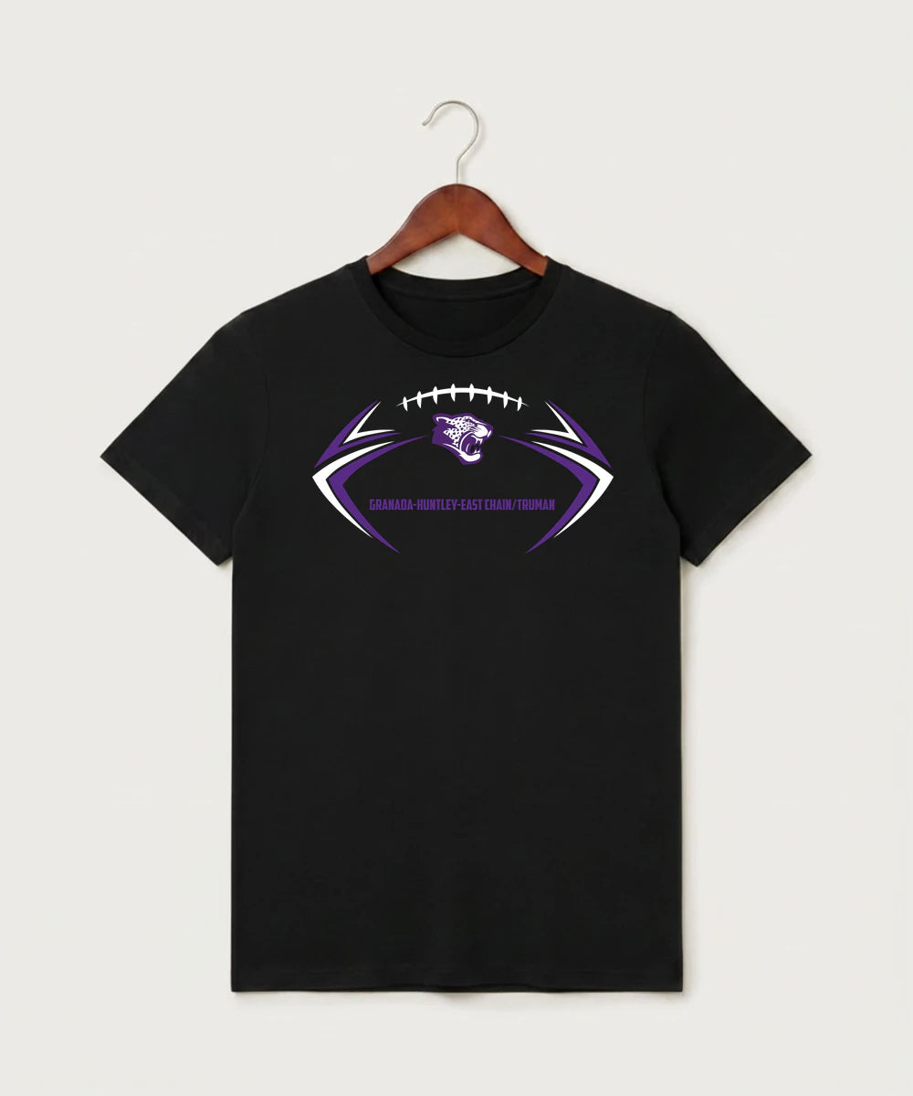 Granada-Huntley-East Chain/Truman Football (Boys) - Black T-Shirt - Full Front