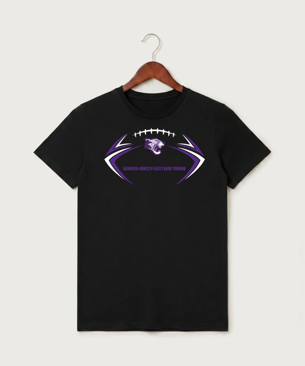Granada-Huntley-East Chain/Truman Football (Boys) - Black T-Shirt - Full Front