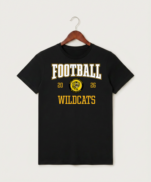 New London Spicer High School Football (Boys) - Black T-Shirt - Full Front
