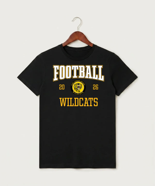 New London Spicer High School Football (Boys) - Black T-Shirt - Full Front