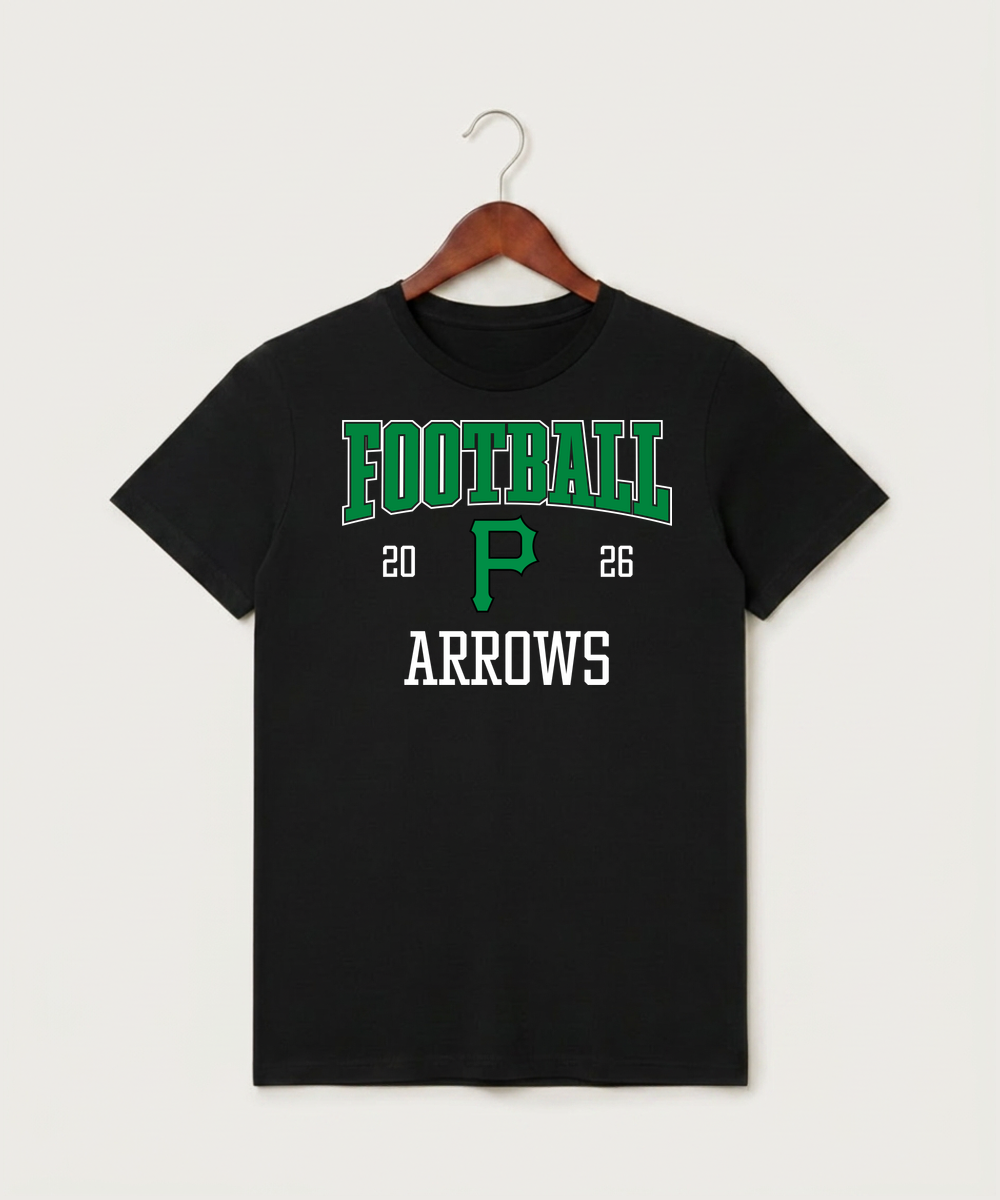 Pipestone Area High School Football (Boys) - Black T-Shirt - Full Front