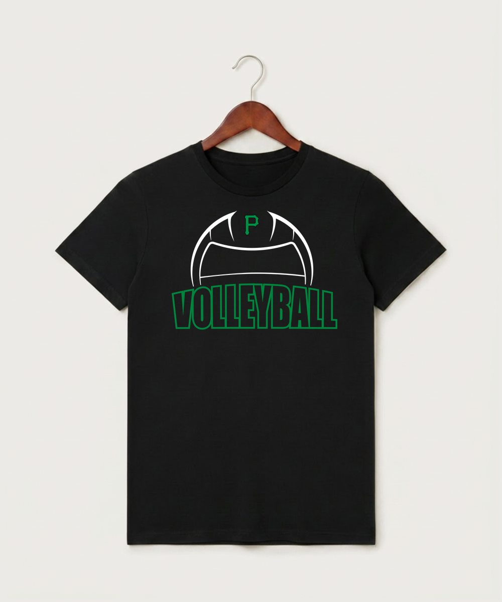 Pipestone Area High School Volleyball (Girls) - Black T-Shirt - Full Front