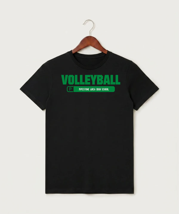 Pipestone Area High School Volleyball (Girls) - Black T-Shirt - Full Front