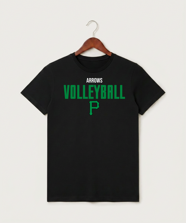 Pipestone Area High School Volleyball (Girls) - Black T-Shirt - Full Front