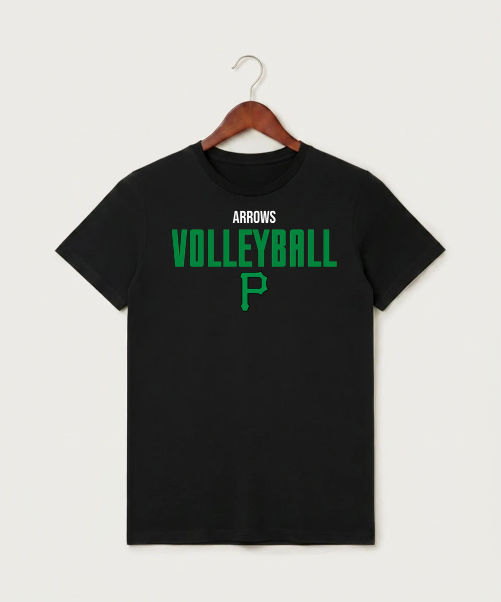 Pipestone Area High School Volleyball (Girls) - Black T-Shirt - Full Front