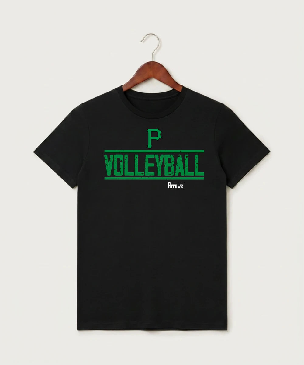 Pipestone Area High School Volleyball (Girls) - Black T-Shirt - Full Front