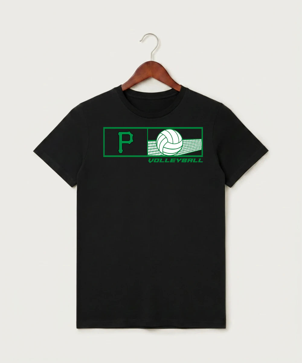 Pipestone Area High School Volleyball (Girls) - Black T-Shirt - Full Front