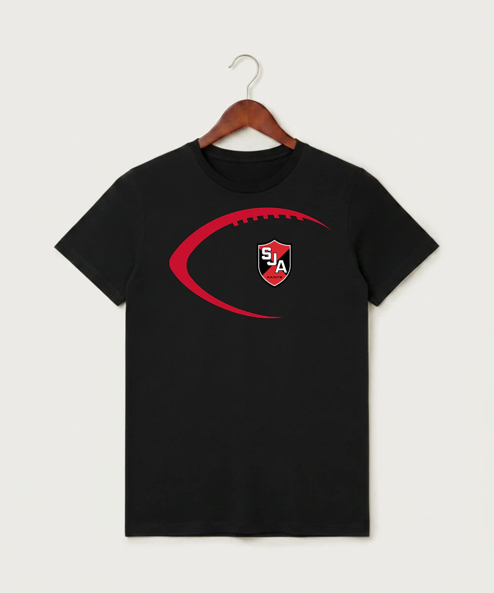 Saint James High School Football (Boys) - Black T-Shirt - Full Front