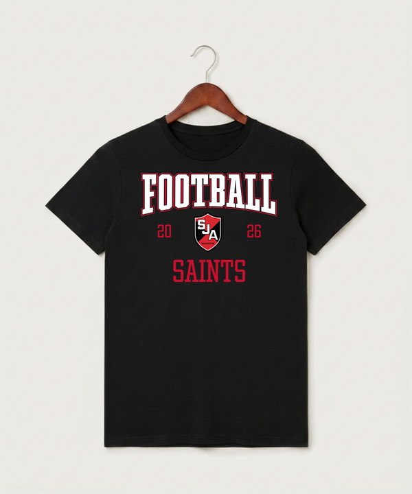 Saint James High School Football (Boys) - Black T-Shirt - Full Front