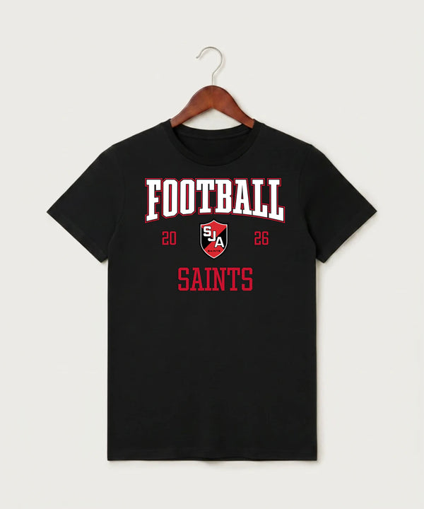 Saint James High School Football (Boys) - Black T-Shirt - Full Front