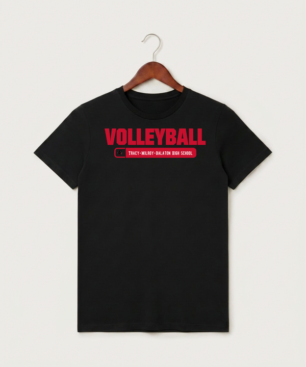 Tracy-Milroy-Balaton High School Volleyball (Girls) - Black T-Shirt - Full Front