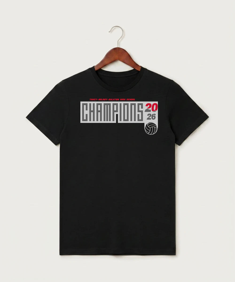 Tracy-Milroy-Balaton High School Volleyball (Girls) - Black T-Shirt - Full Front