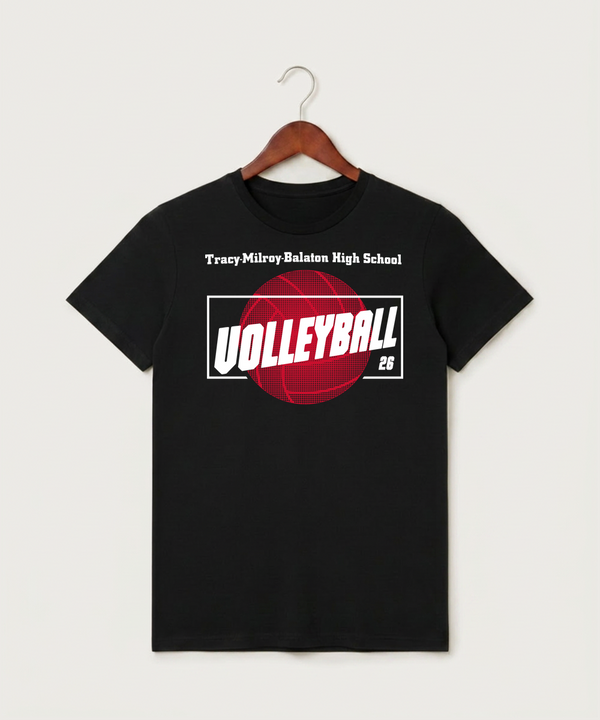 Tracy-Milroy-Balaton High School Volleyball (Girls) - Black T-Shirt - Full Front