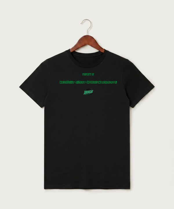 Waterville-Elysian-Morristown High School Football (Boys) - Black T-Shirt - Full Front