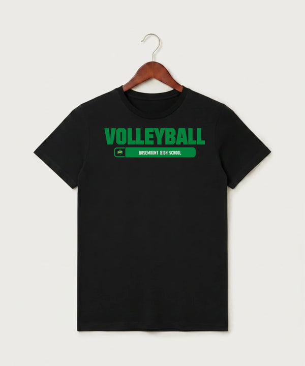 Rosemount High School Volleyball (Girls) - Black T-Shirt - Full Front
