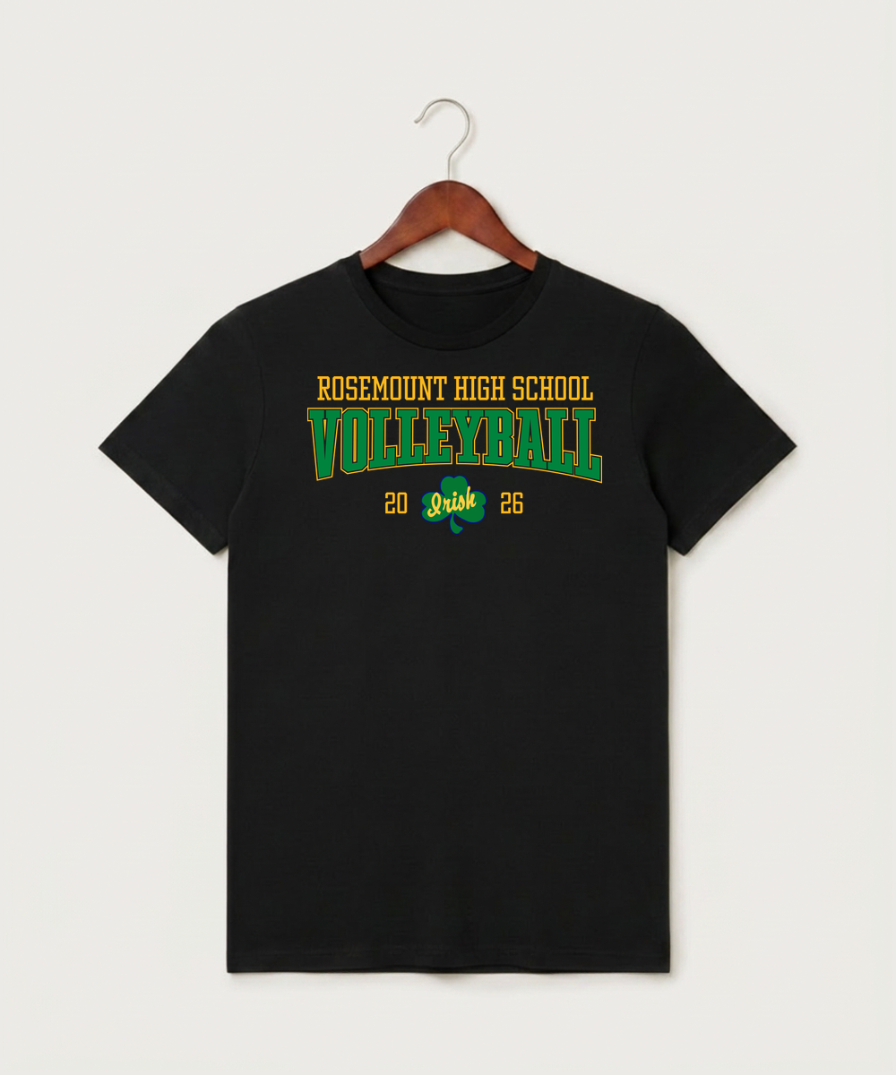 Rosemount High School Volleyball (Girls) - Black T-Shirt - Full Front