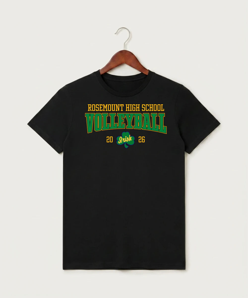 Rosemount High School Volleyball (Girls) - Black T-Shirt - Full Front
