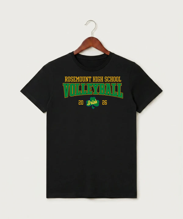 Rosemount High School Volleyball (Girls) - Black T-Shirt - Full Front