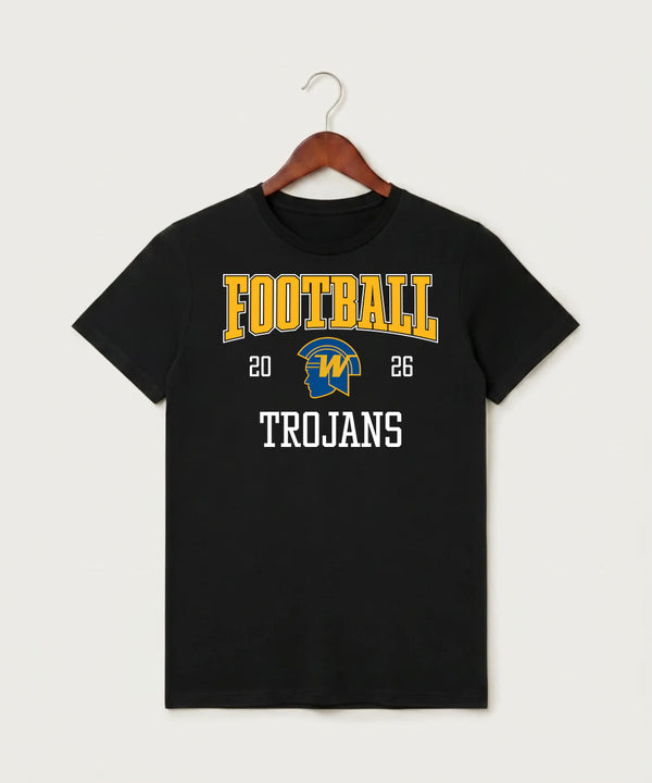 Wayzata High School Football (Boys) - Black T-Shirt - Full Front