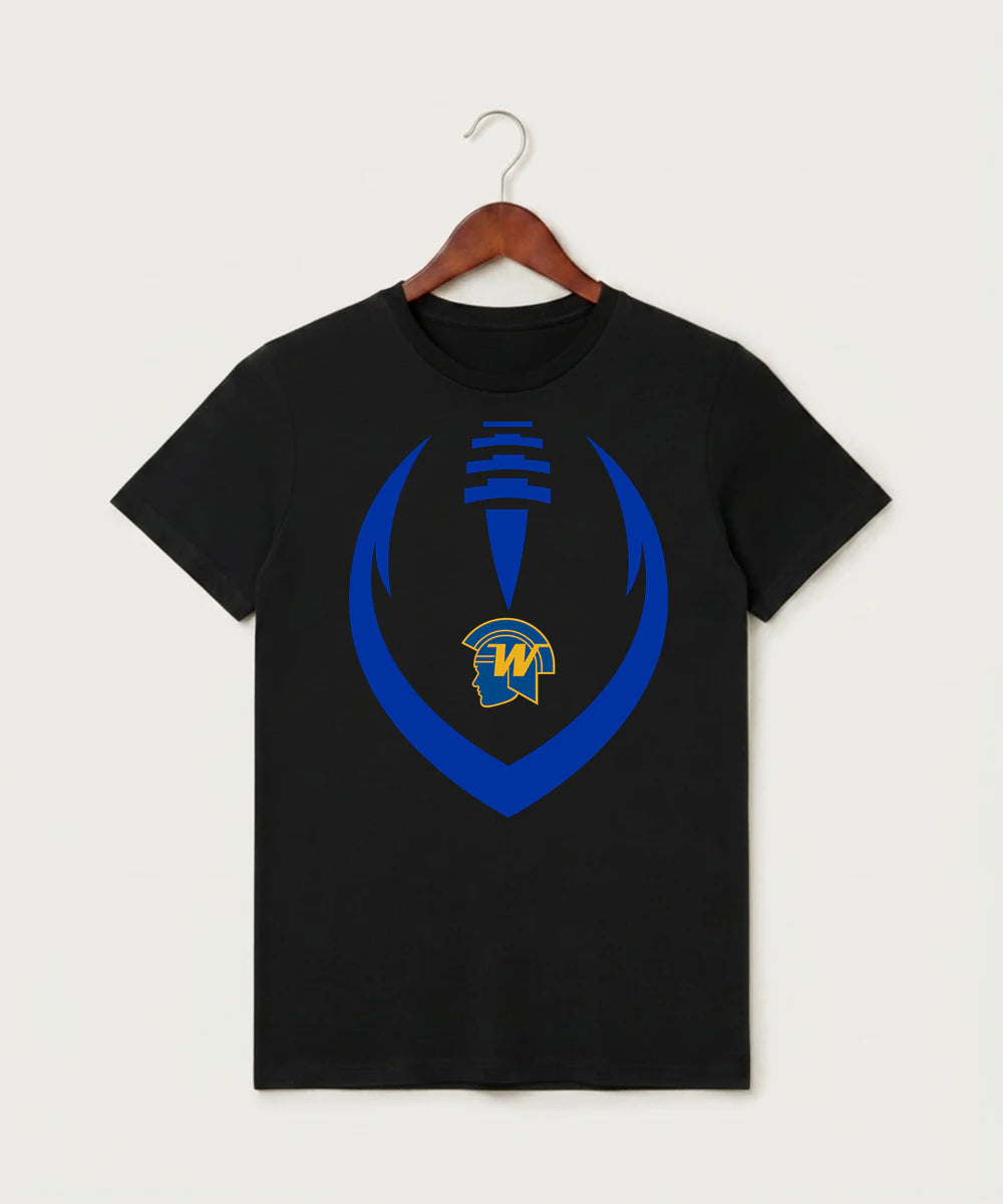 Wayzata High School Football (Boys) - Black T-Shirt - Full Front