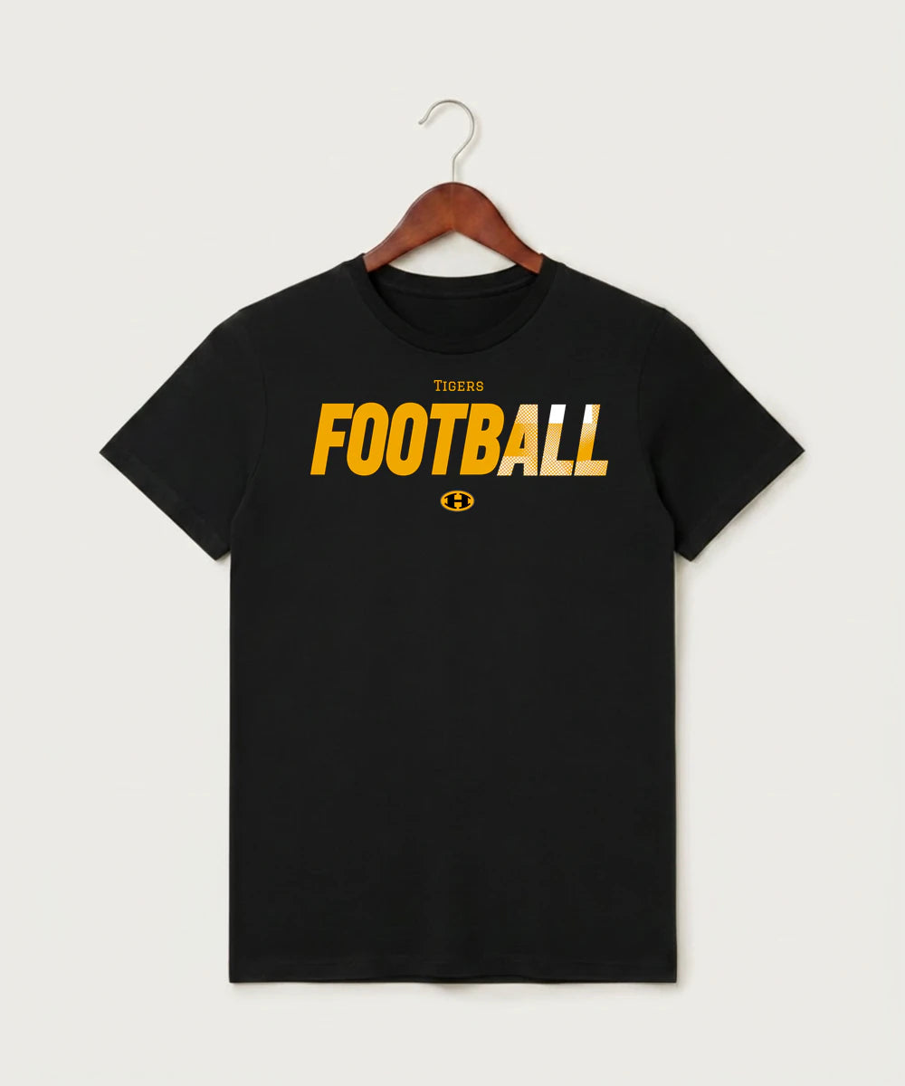 Hutchinson High School Football (Boys) - Black T-Shirt - Full Front