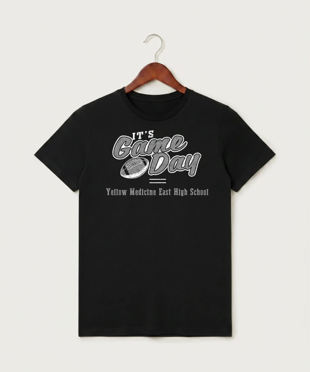 Yellow Medicine East High School Football (Boys) - Black T-Shirt - Full Front