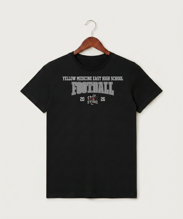 Yellow Medicine East High School Football (Boys) - Black T-Shirt - Full Front