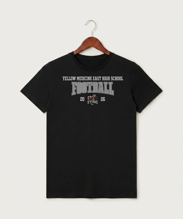 Yellow Medicine East High School Football (Boys) - Black T-Shirt - Full Front