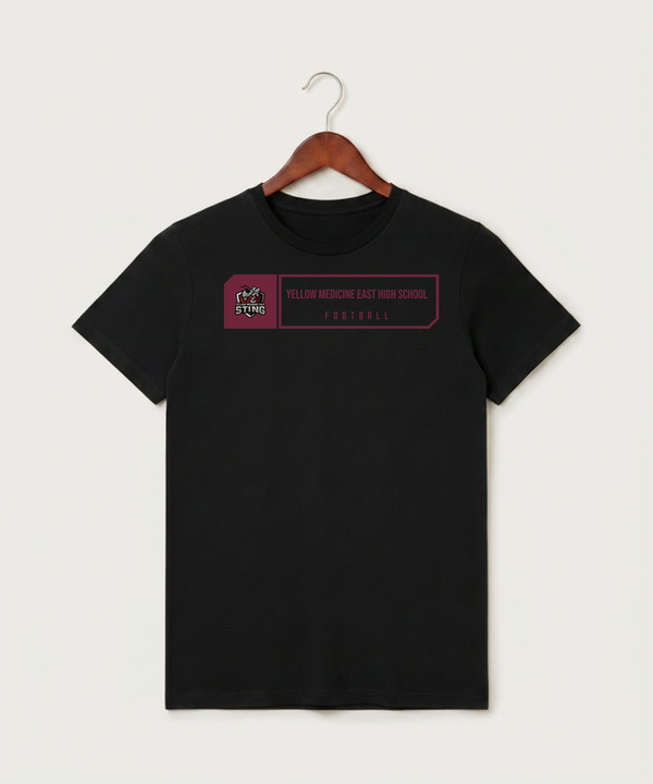 Yellow Medicine East High School Football (Boys) - Black T-Shirt - Full Front