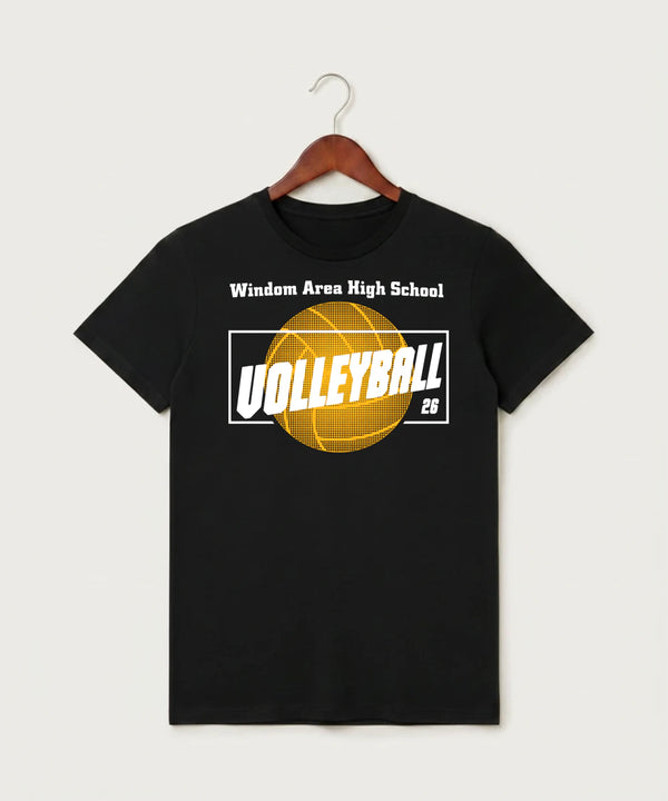 Windom Area High School Volleyball (Girls) - Black T-Shirt - Full Front