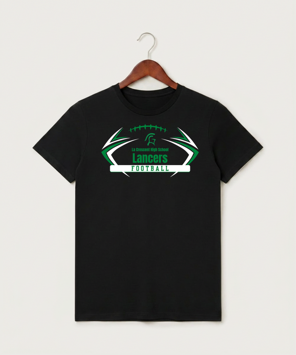 La Crescent High School Football (Boys) - Black T-Shirt - Full Front