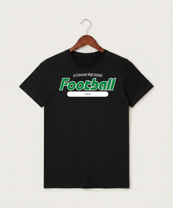La Crescent High School Football (Boys) - Black T-Shirt - Full Front