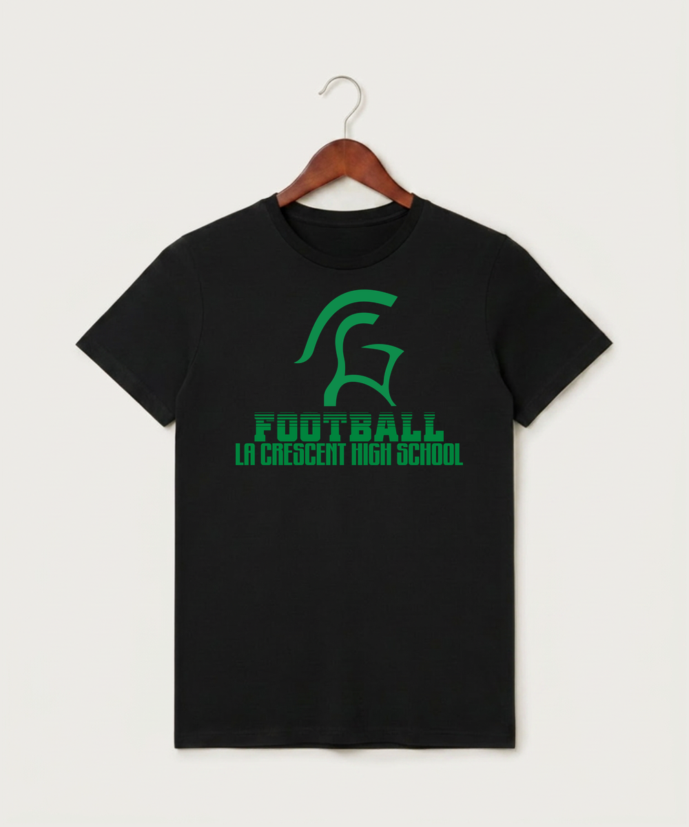 La Crescent High School Football (Boys) - Black T-Shirt - Full Front