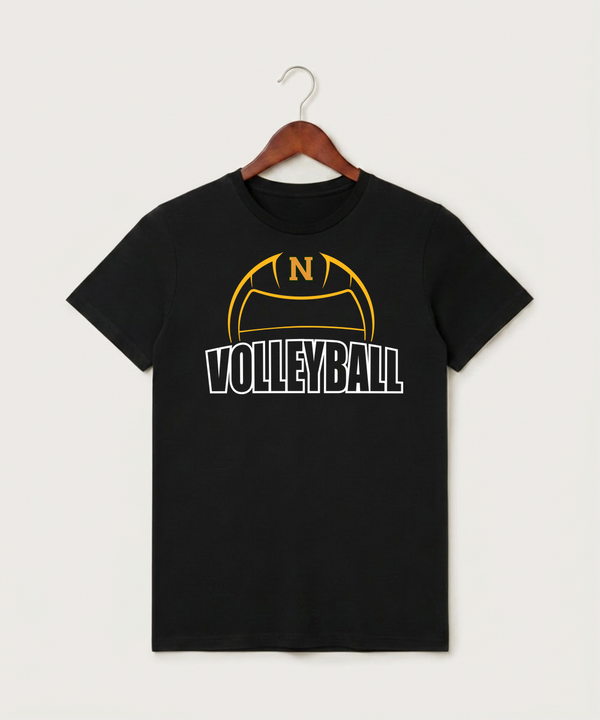 Nevis High School Volleyball (Girls) - Black T-Shirt - Full Front