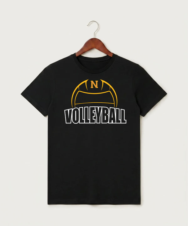 Nevis High School Volleyball (Girls) - Black T-Shirt - Full Front