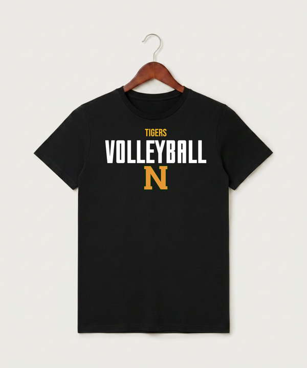 Nevis High School Volleyball (Girls) - Black T-Shirt - Full Front