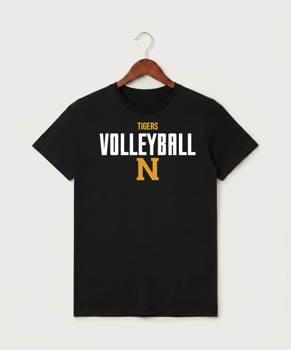 Nevis High School Volleyball (Girls) - Black T-Shirt - Full Front