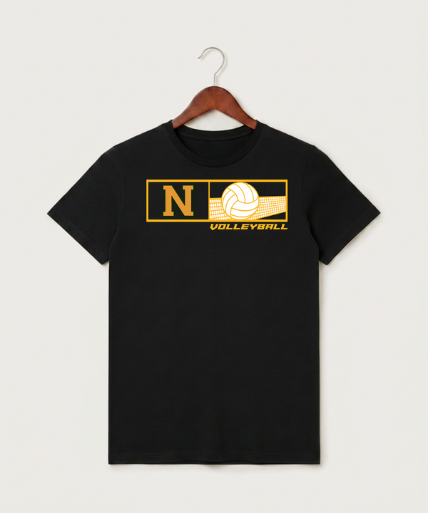 Nevis High School Volleyball (Girls) - Black T-Shirt - Full Front