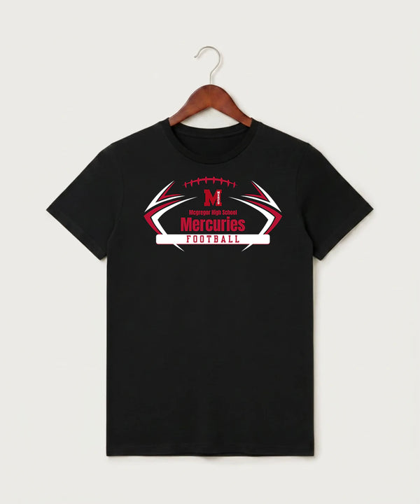 Mcgregor High School Football (Boys) - Black T-Shirt - Full Front