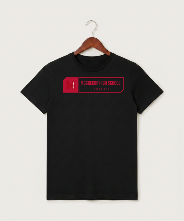 Mcgregor High School Football (Boys) - Black T-Shirt - Full Front