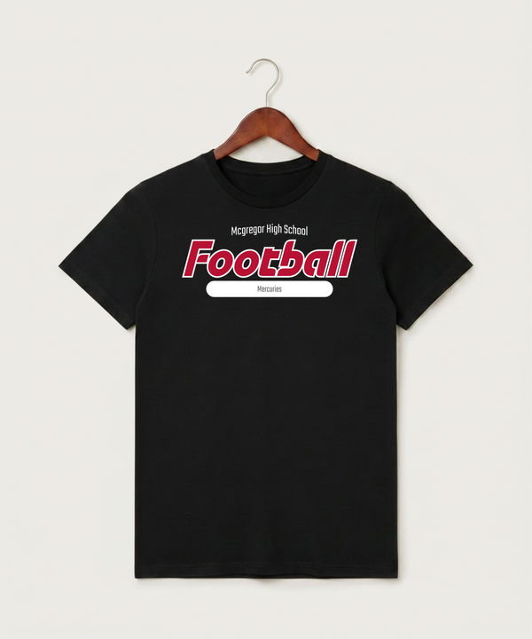 Mcgregor High School Football (Boys) - Black T-Shirt - Full Front