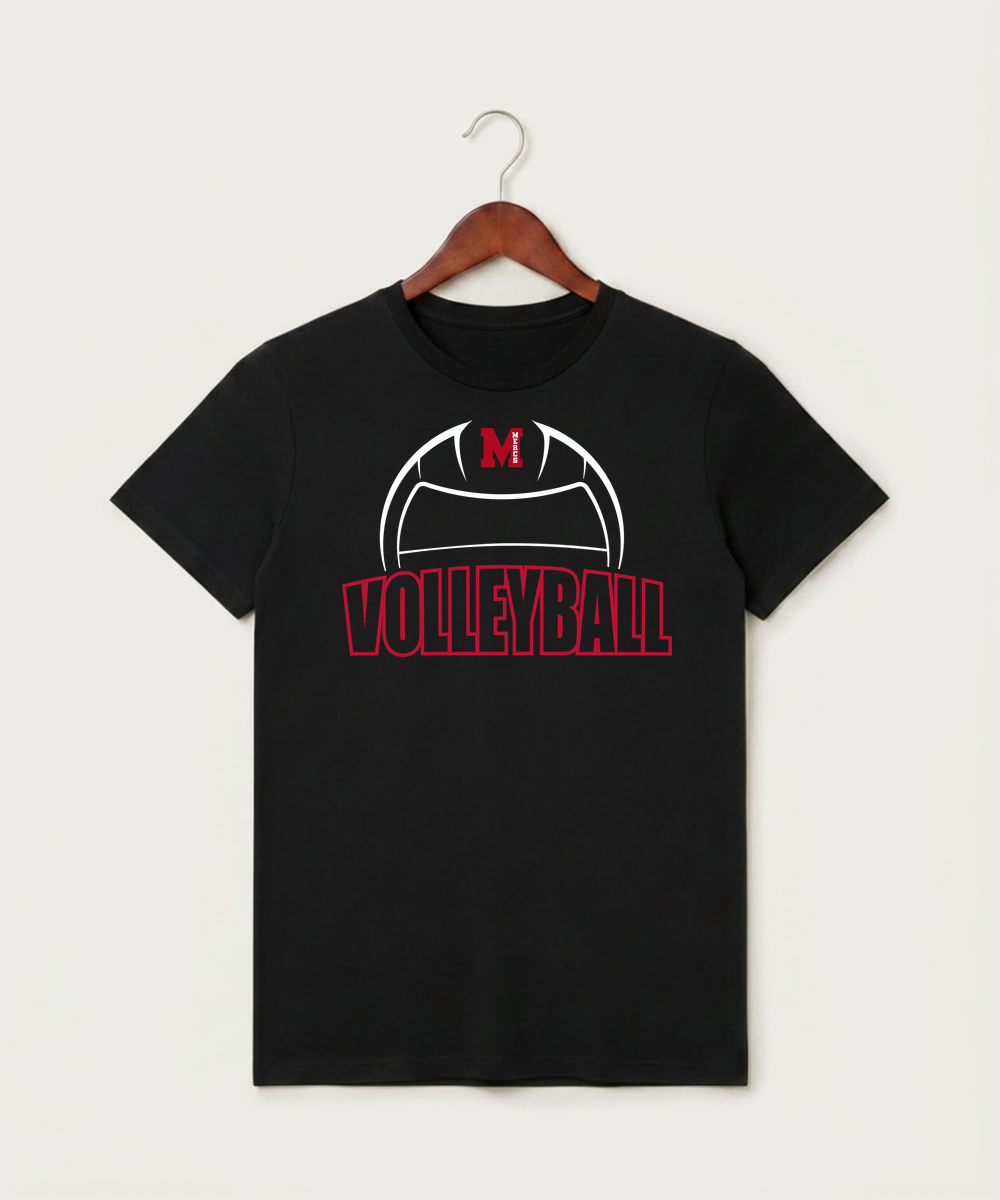 Mcgregor High School Volleyball (Girls) - Black T-Shirt - Full Front