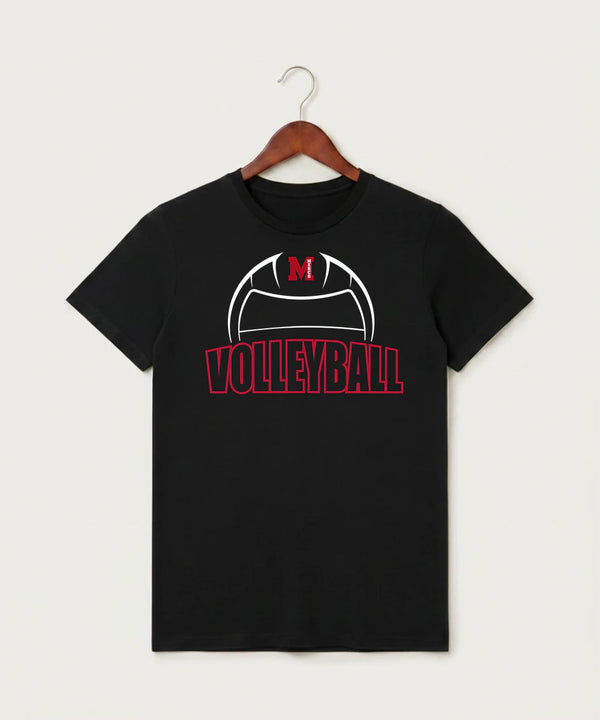 Mcgregor High School Volleyball (Girls) - Black T-Shirt - Full Front