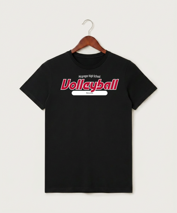 Mcgregor High School Volleyball (Girls) - Black T-Shirt - Full Front