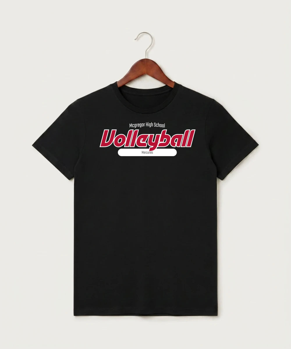 Mcgregor High School Volleyball (Girls) - Black T-Shirt - Full Front