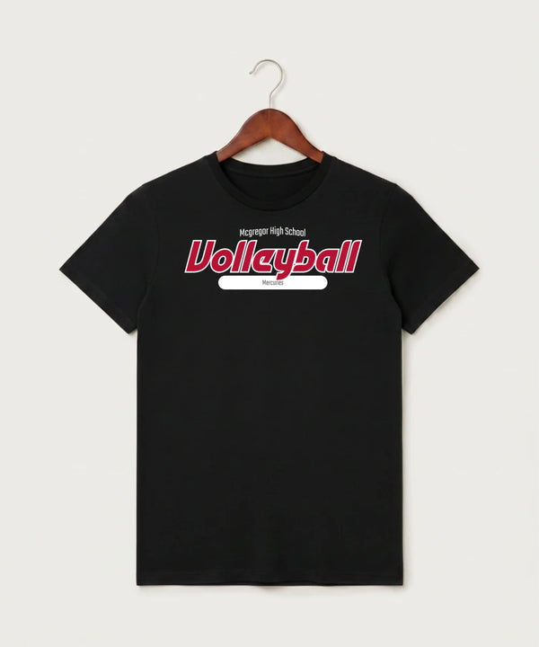 Mcgregor High School Volleyball (Girls) - Black T-Shirt - Full Front