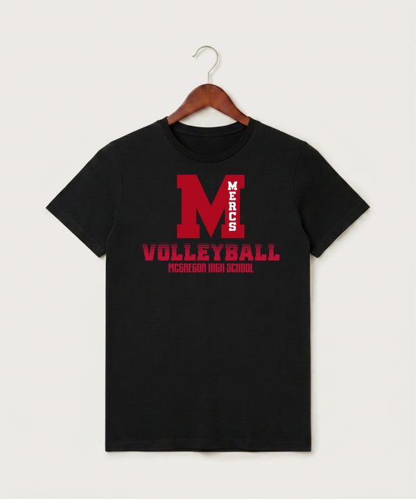 Mcgregor High School Volleyball (Girls) - Black T-Shirt - Full Front