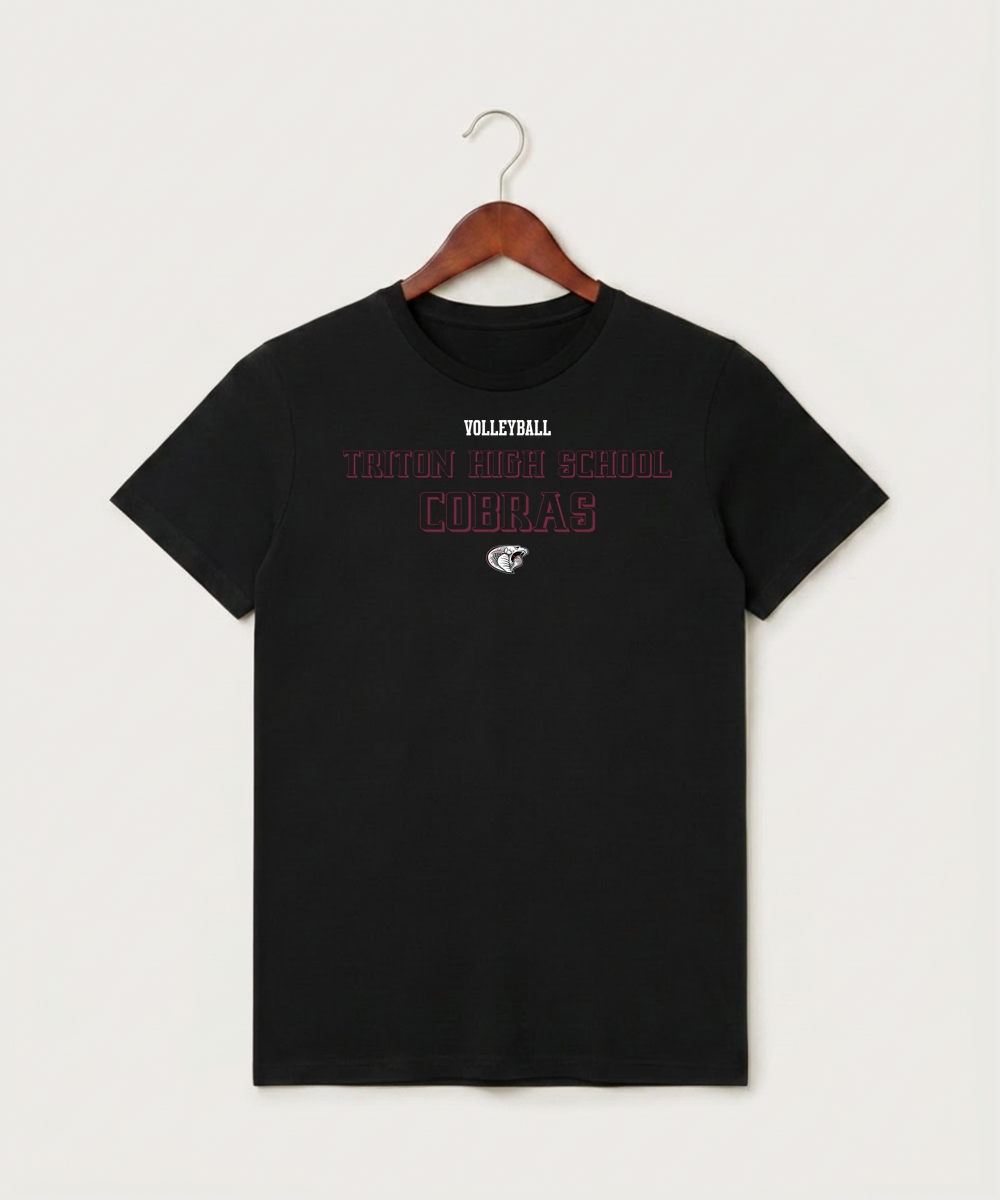 Triton High School Volleyball (Girls) - Black T-Shirt - Full Front